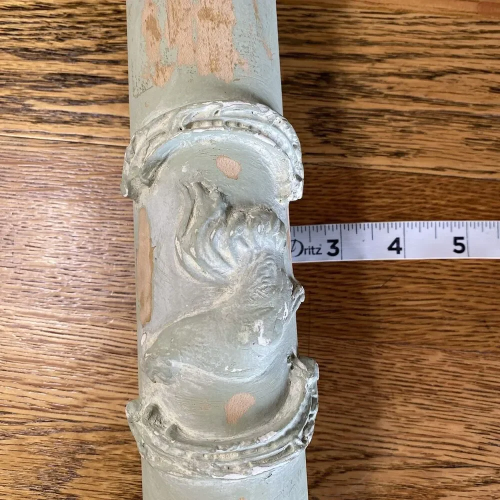 Rooster Embossed Rolling Pin Farmhouse Decor Sage Green Tan Distressed